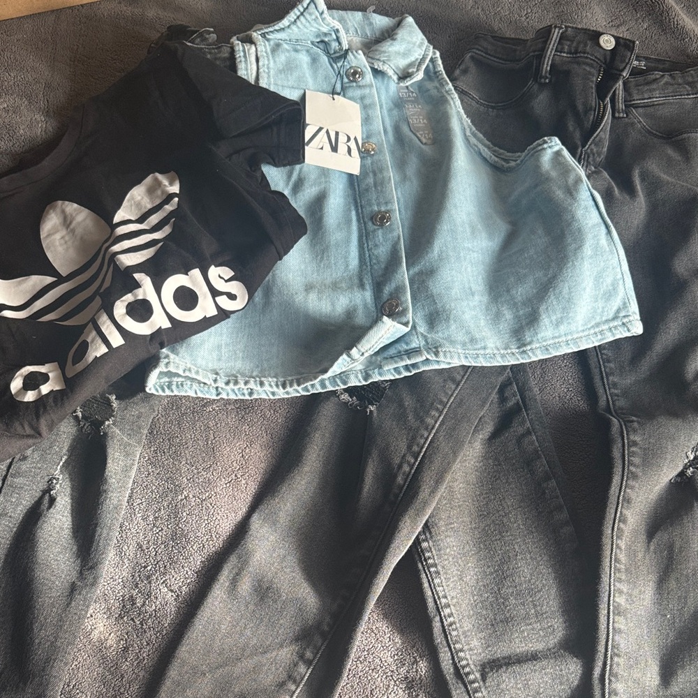 Zara Kids Black and Light Blue Jeans